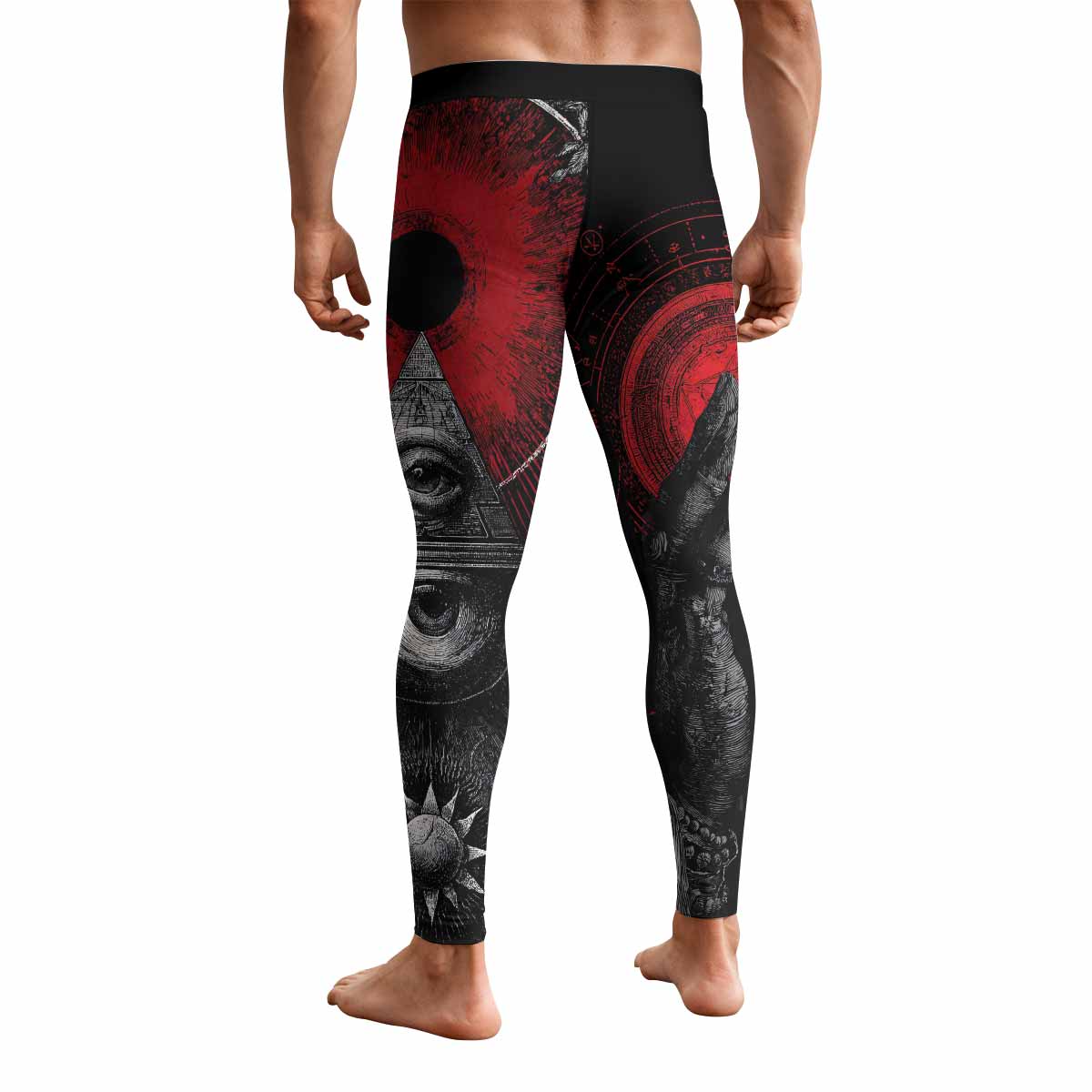 All Seeing Eye Men's Leggings - back view mockup