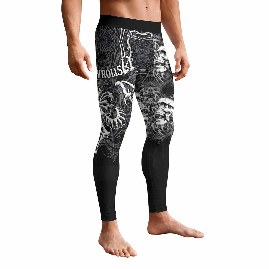 Shadowrolls Skull Cross Men's Leggings - front and back view