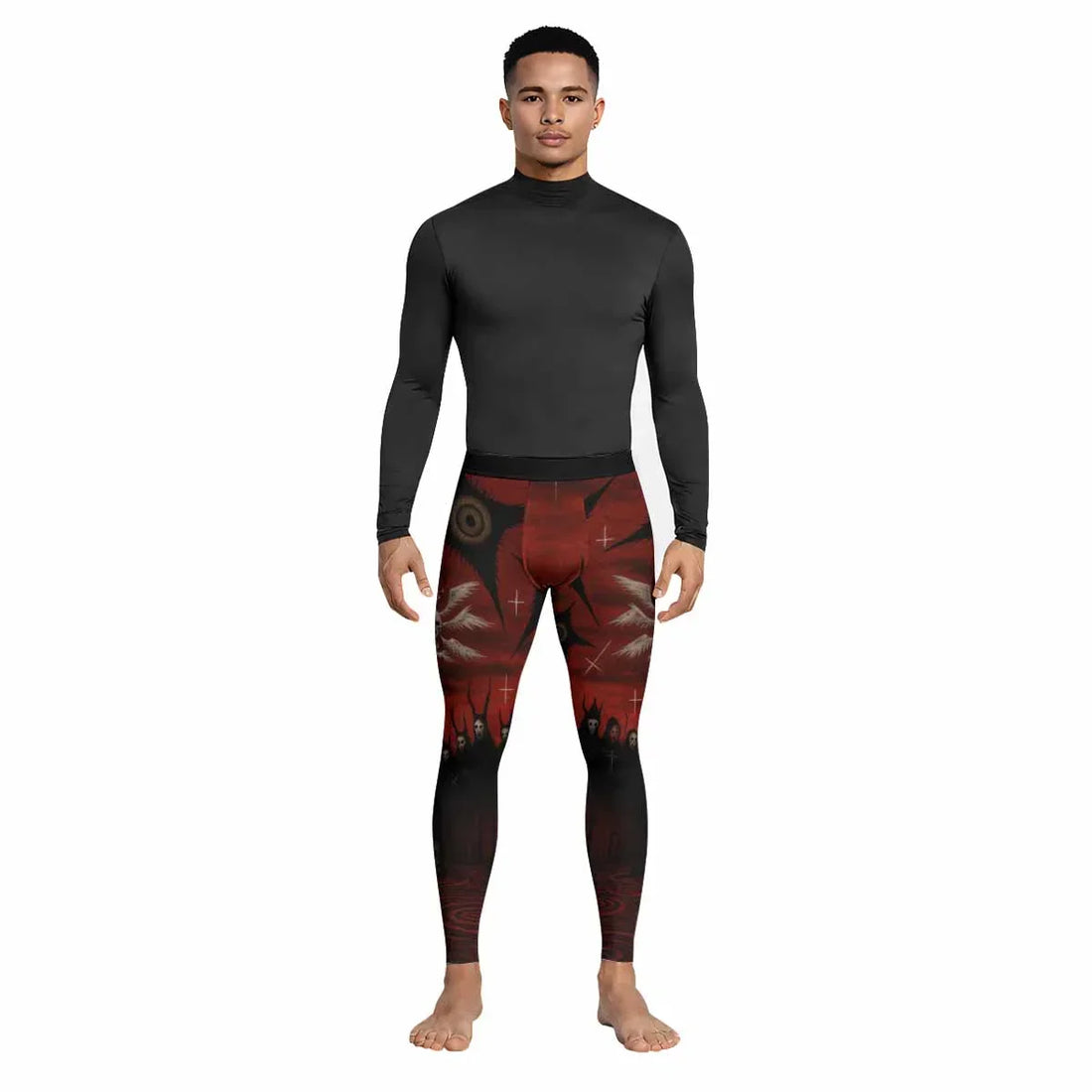 Occult Fallen Seraph Ritual Men's Leggings - lifestyle view