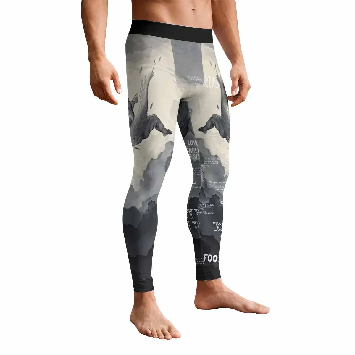 Icarus Too Close To The Sun Men's Leggings - front view mockup