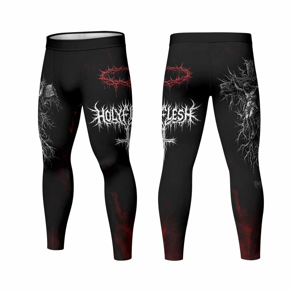 Holy Flesh Crown of Thorns Men's Leggings - front and back view