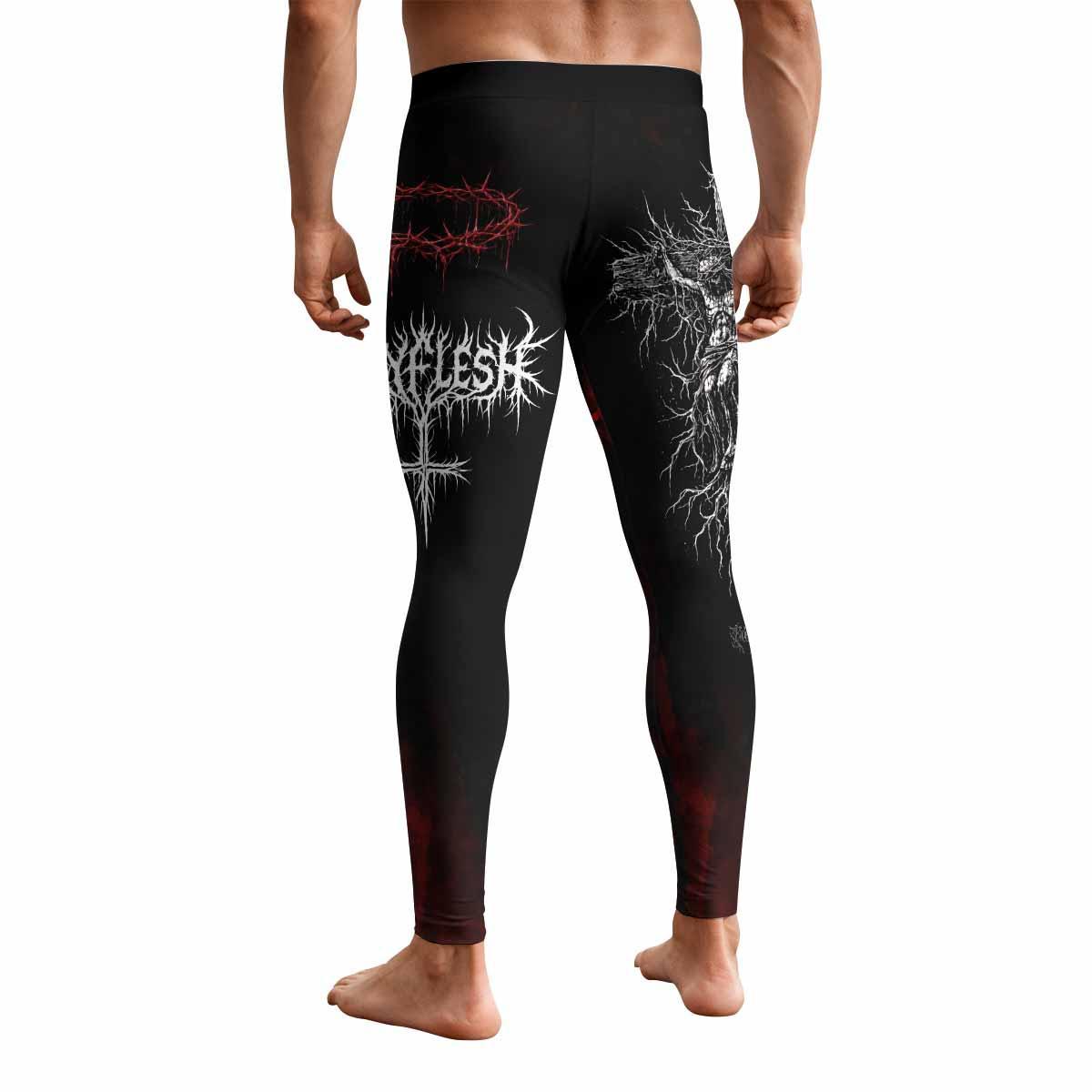 Holy Flesh Crown of Thorns Men's Leggings - back view mockup