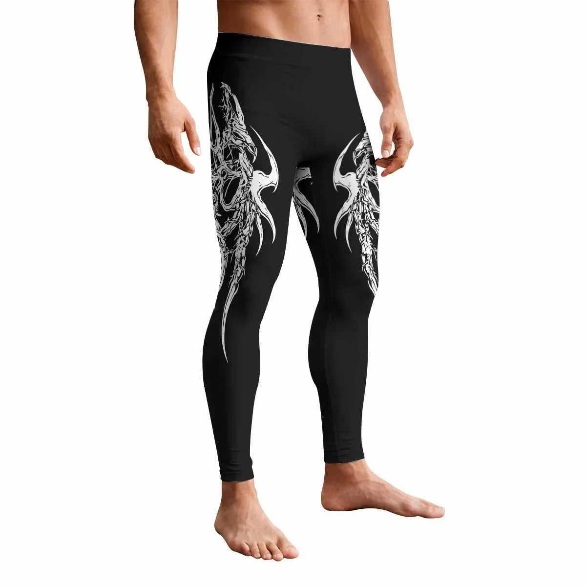 Gothic Bone Skull Men's Leggings - front view mockup