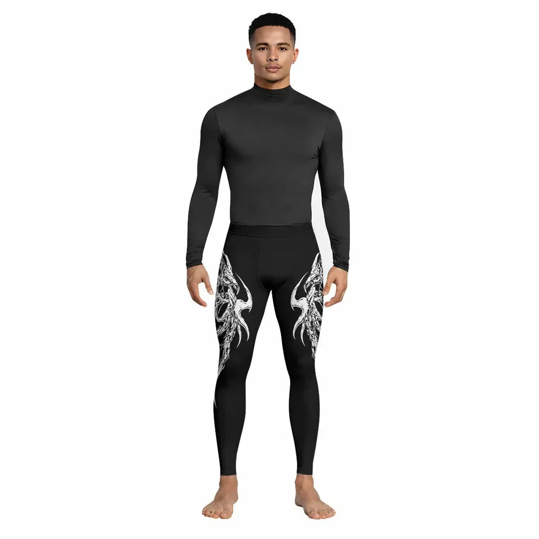 Gothic Bone Skull Men's Leggings - lifestyle view