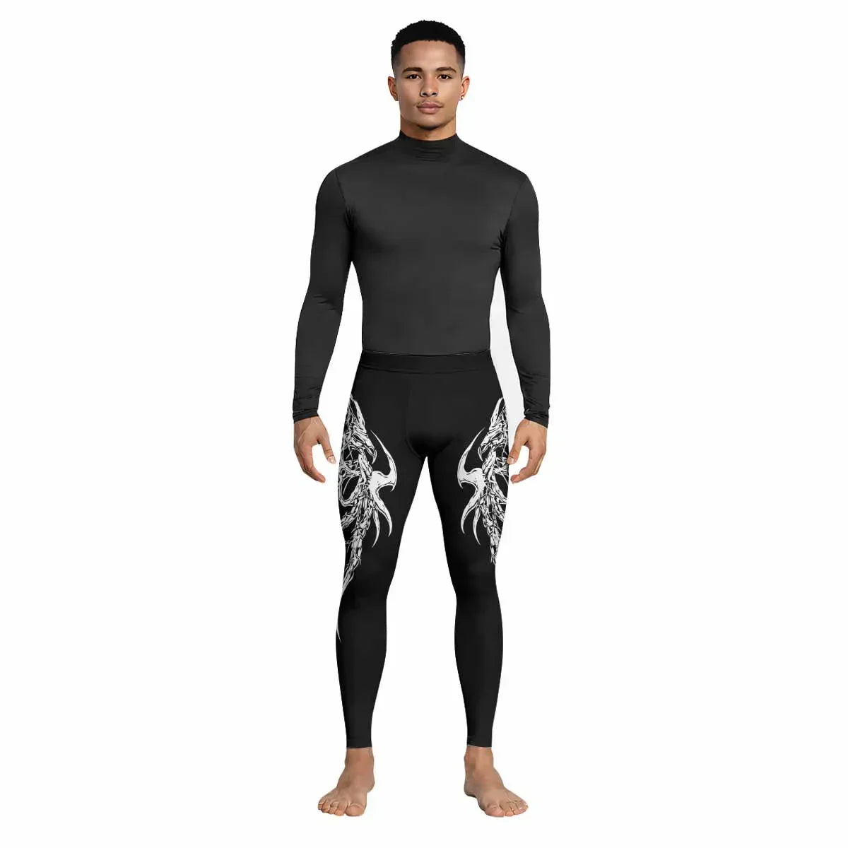 Gothic Bone Skull Men's Leggings - lifestyle view