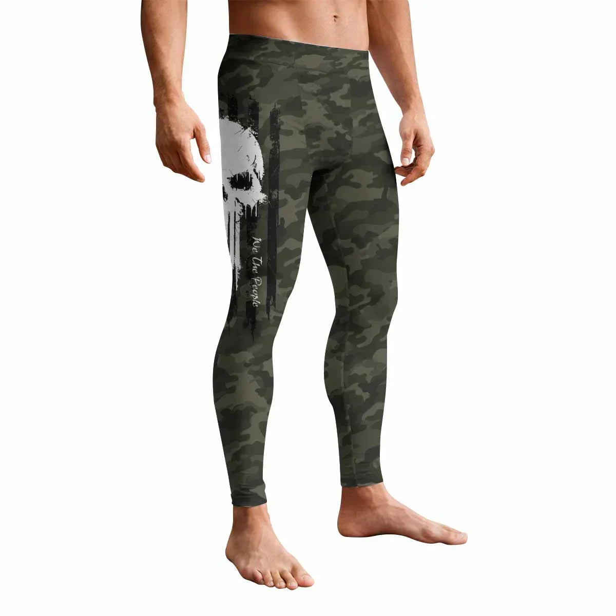 The Punisher Skull We The People Men's Leggings - front view mockup