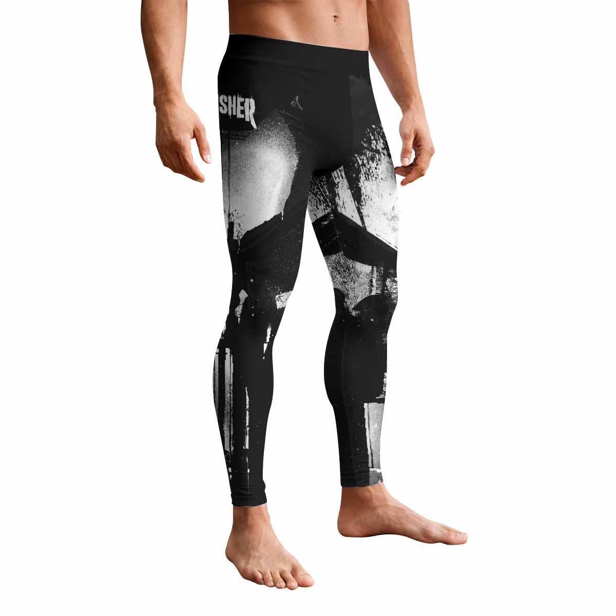 The Punisher Skull Camouflage Men's Leggings - front view mockup