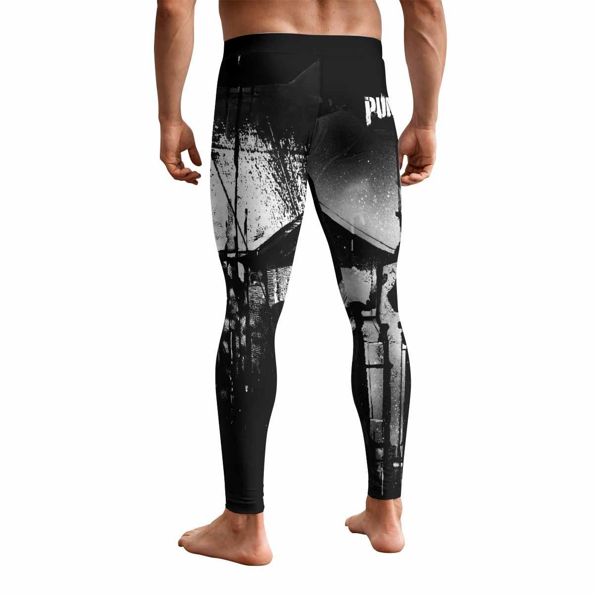 The Punisher Skull Camouflage Men's Leggings - back view mockup