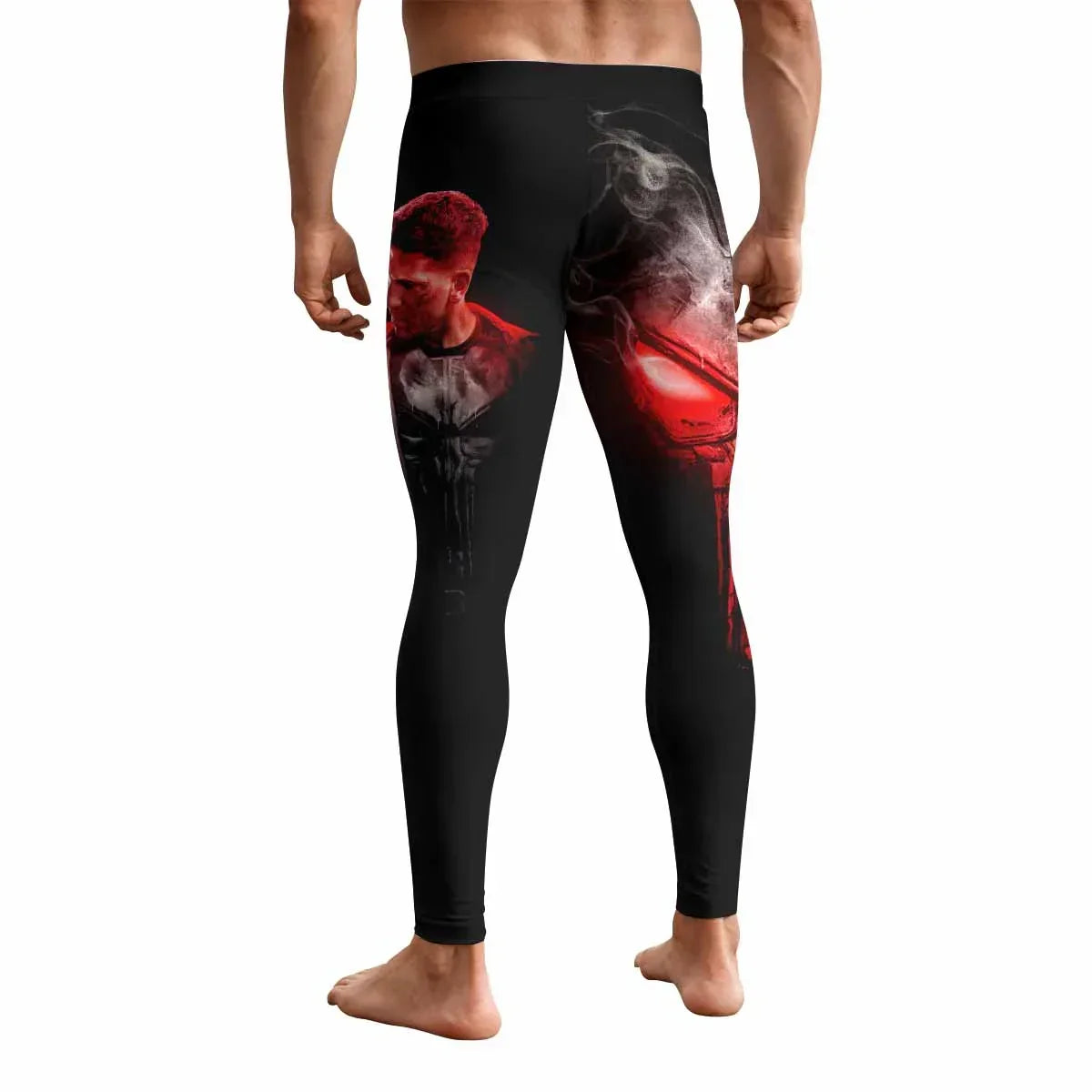 The Punisher Skull Frank Castle Men's Leggings - back view mockup