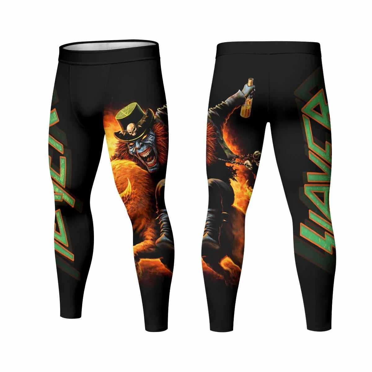 Slayer Hellfire Demon Men's Leggings - front and back view