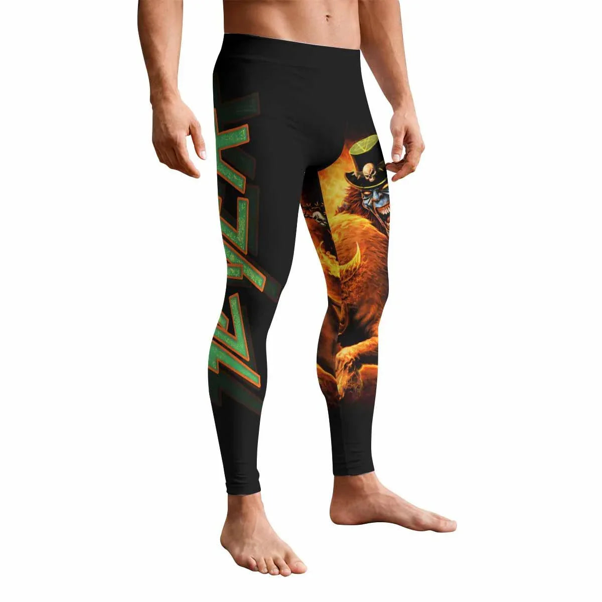 Slayer Hellfire Demon Men's Leggings - front view mockup