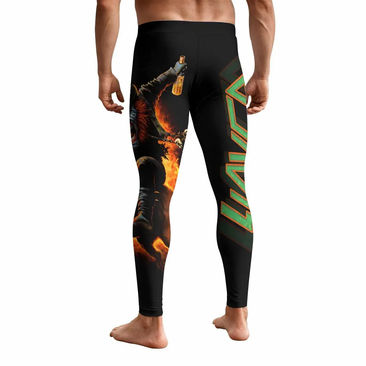 Slayer Hellfire Demon Men's Leggings - back view mockup