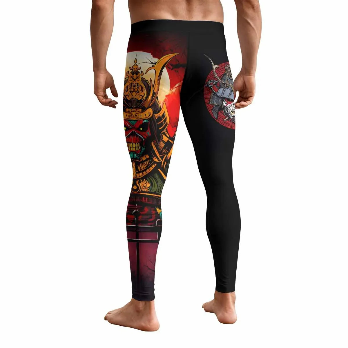 Iron Maiden Samurai Jiu-Jitsu Men's Leggings - back view mockup