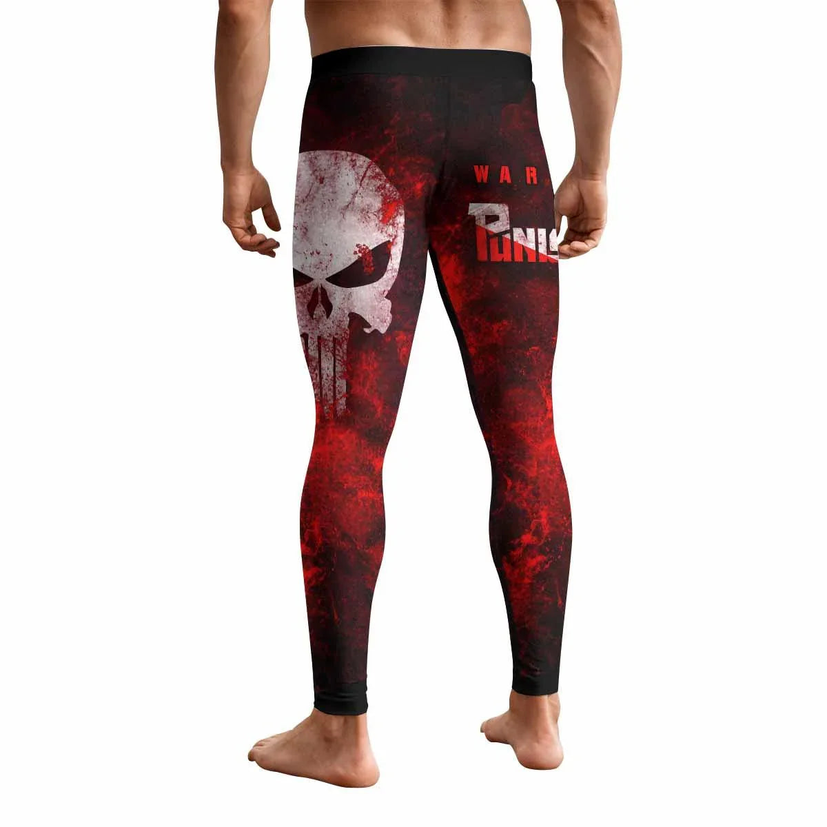 Punisher War Zone Men's Leggings - back view mockup