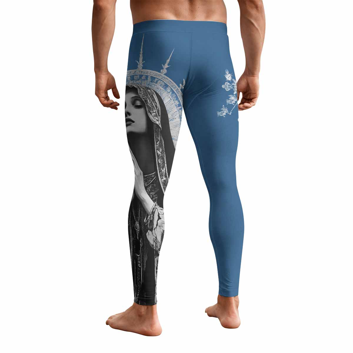 Our Lady of Sorrows Men's Leggings - back view mockup
