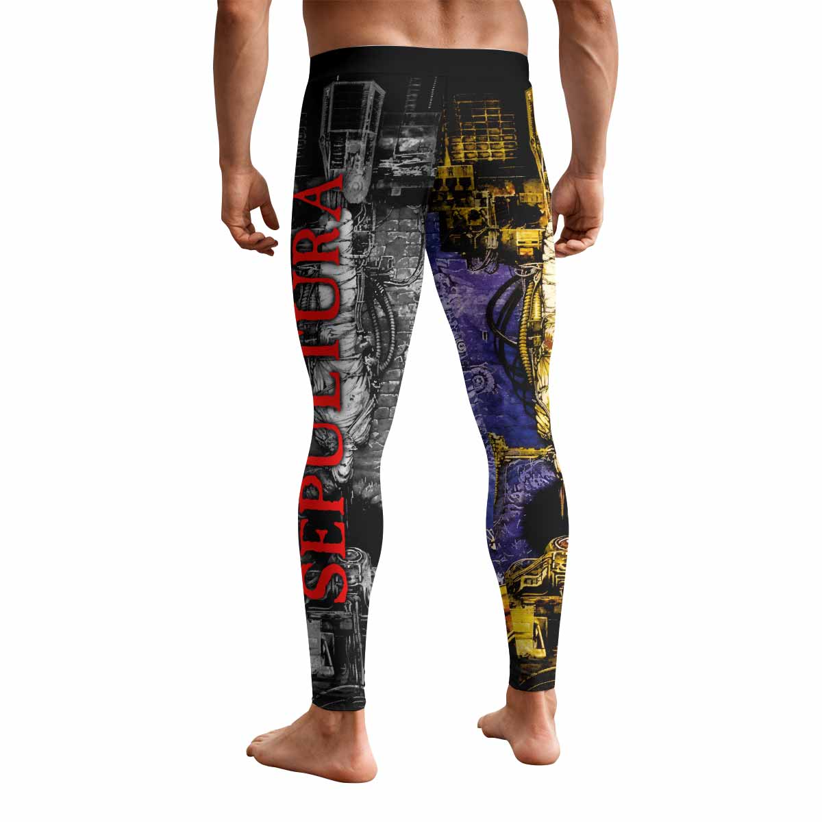 Sepultura Chaos A.D Men's Leggings - back view mockup