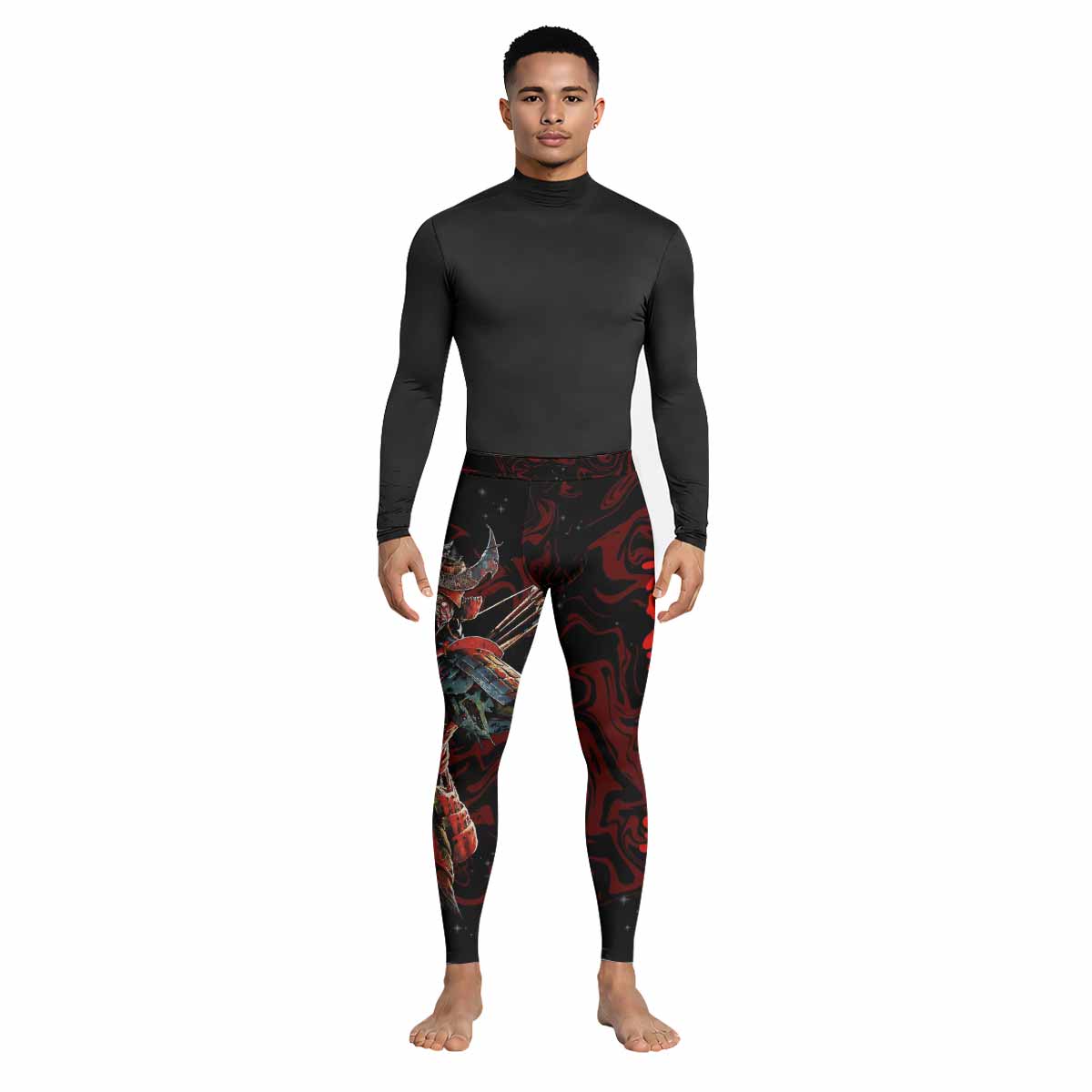 Iron Maiden Senjutsu Samurai Eddie Men's Leggings - lifestyle view