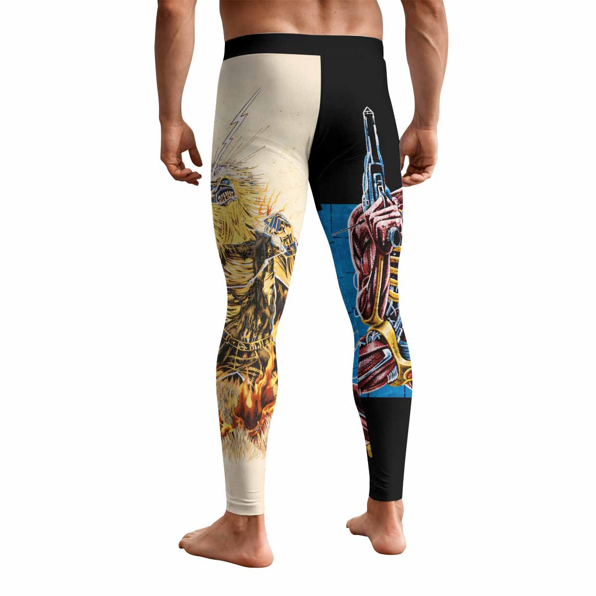 Iron Maiden Live After Death Men's Leggings - back view mockup