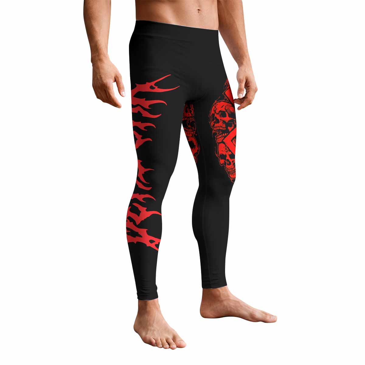 Berserk Metal Skull Knight Men's Leggings - front view mockup