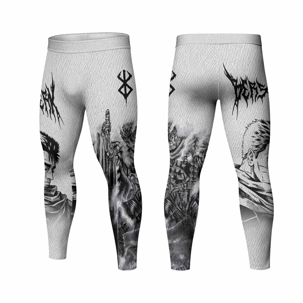 Berserk Metal Guts Men's Leggings - front and back view