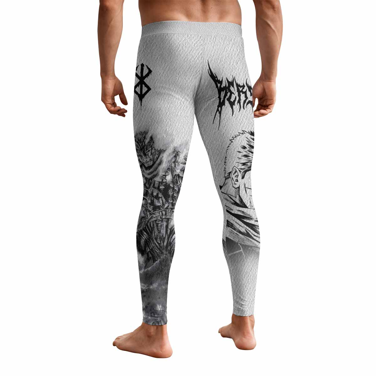 Berserk Metal Guts Men's Leggings - back view mockup
