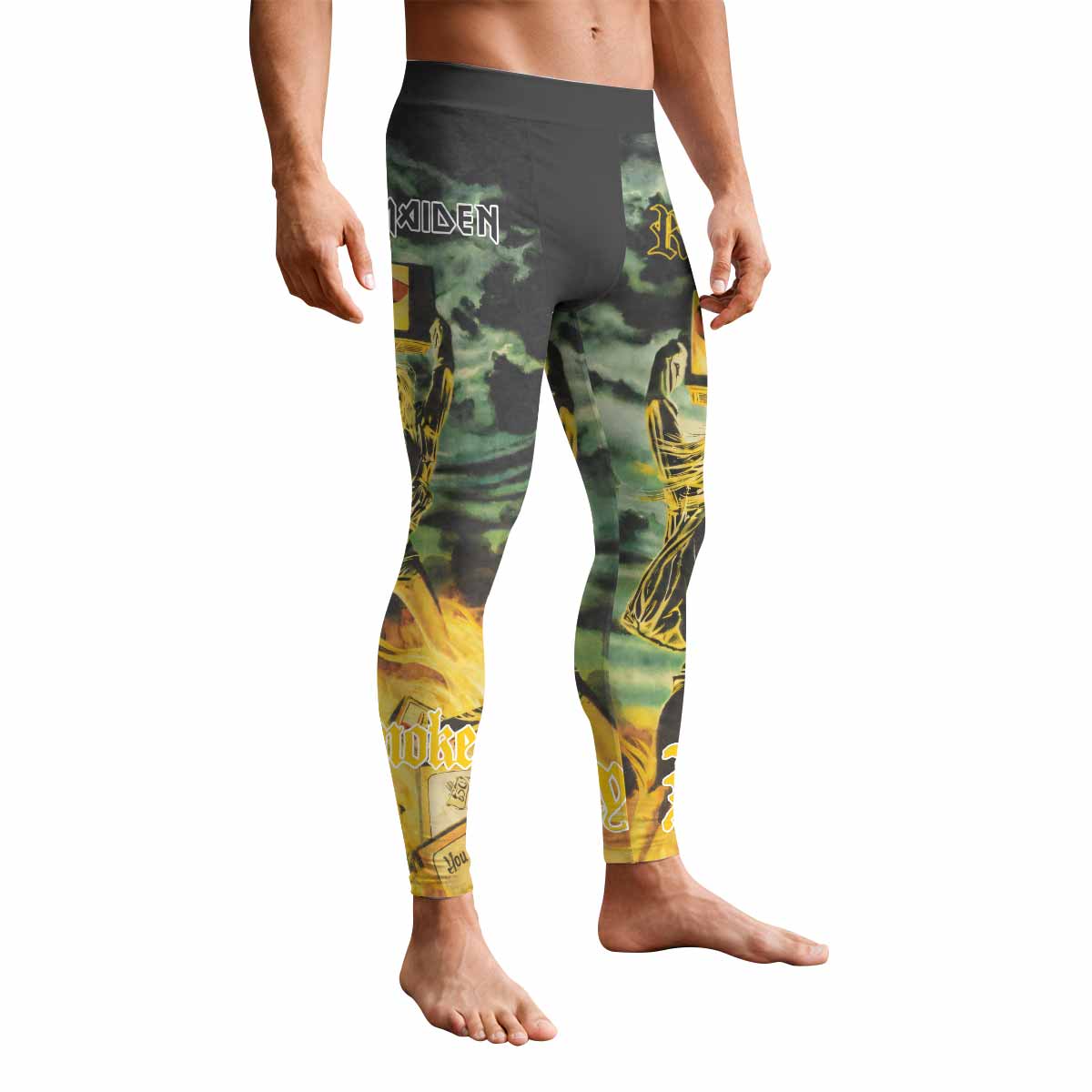 Iron Maiden Holy Smoke Men's Leggings - front view mockup