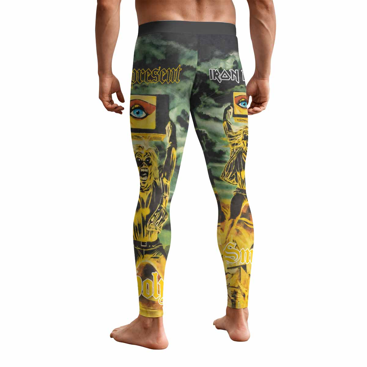 Iron Maiden Holy Smoke Men's Leggings - back view mockup