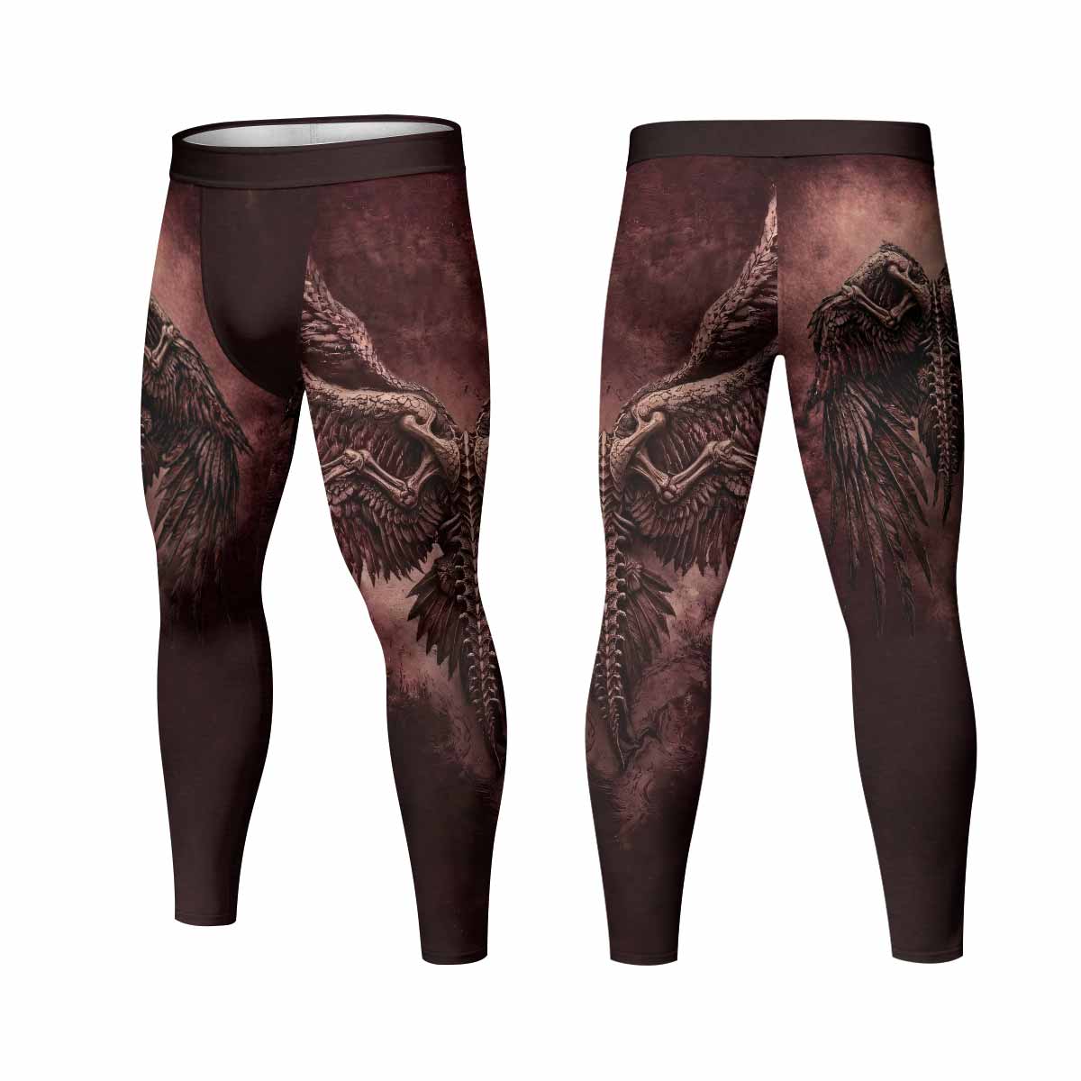 Bones of Grace Dark Angel Men's Leggings - front and back view