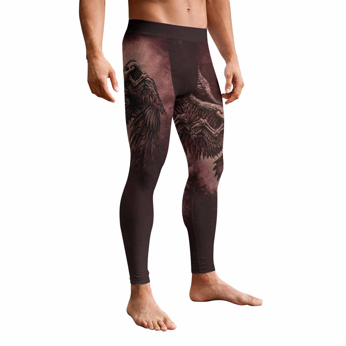 Bones of Grace Dark Angel Men's Leggings - front view mockup