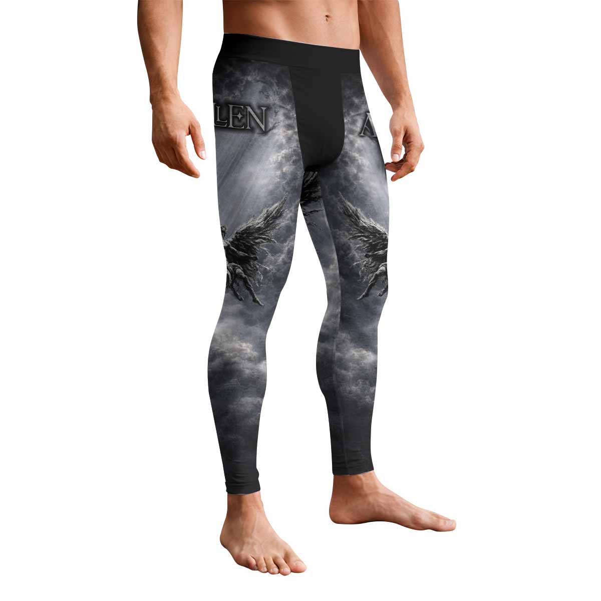 Fallen Angels Men's Leggings - front view mockup