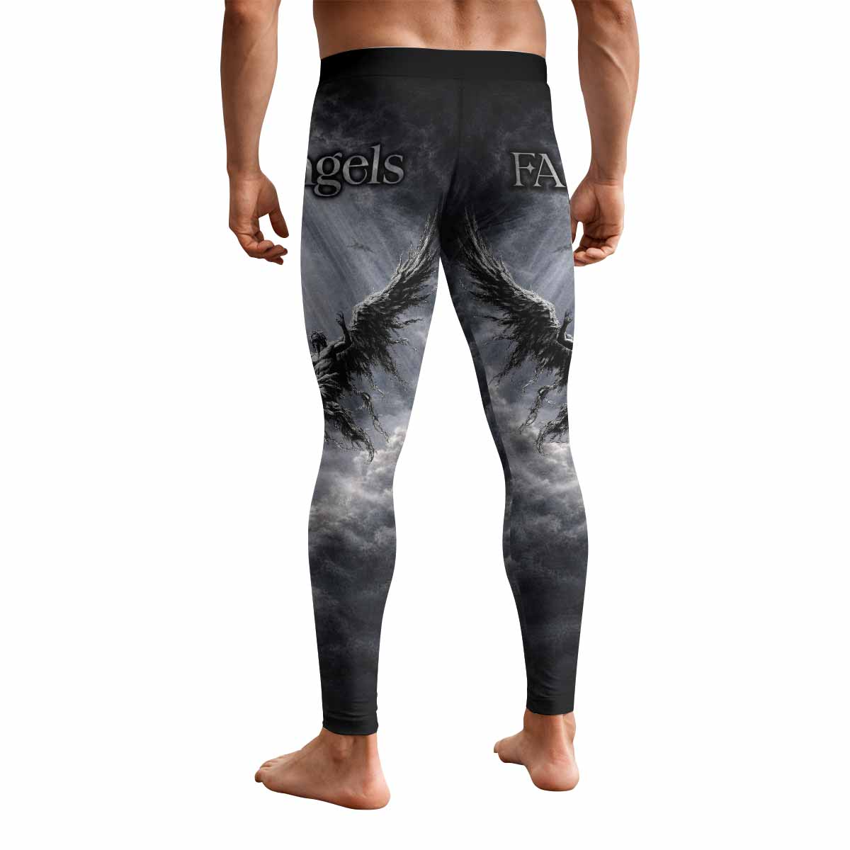 Fallen Angels Men's Leggings - back view mockup