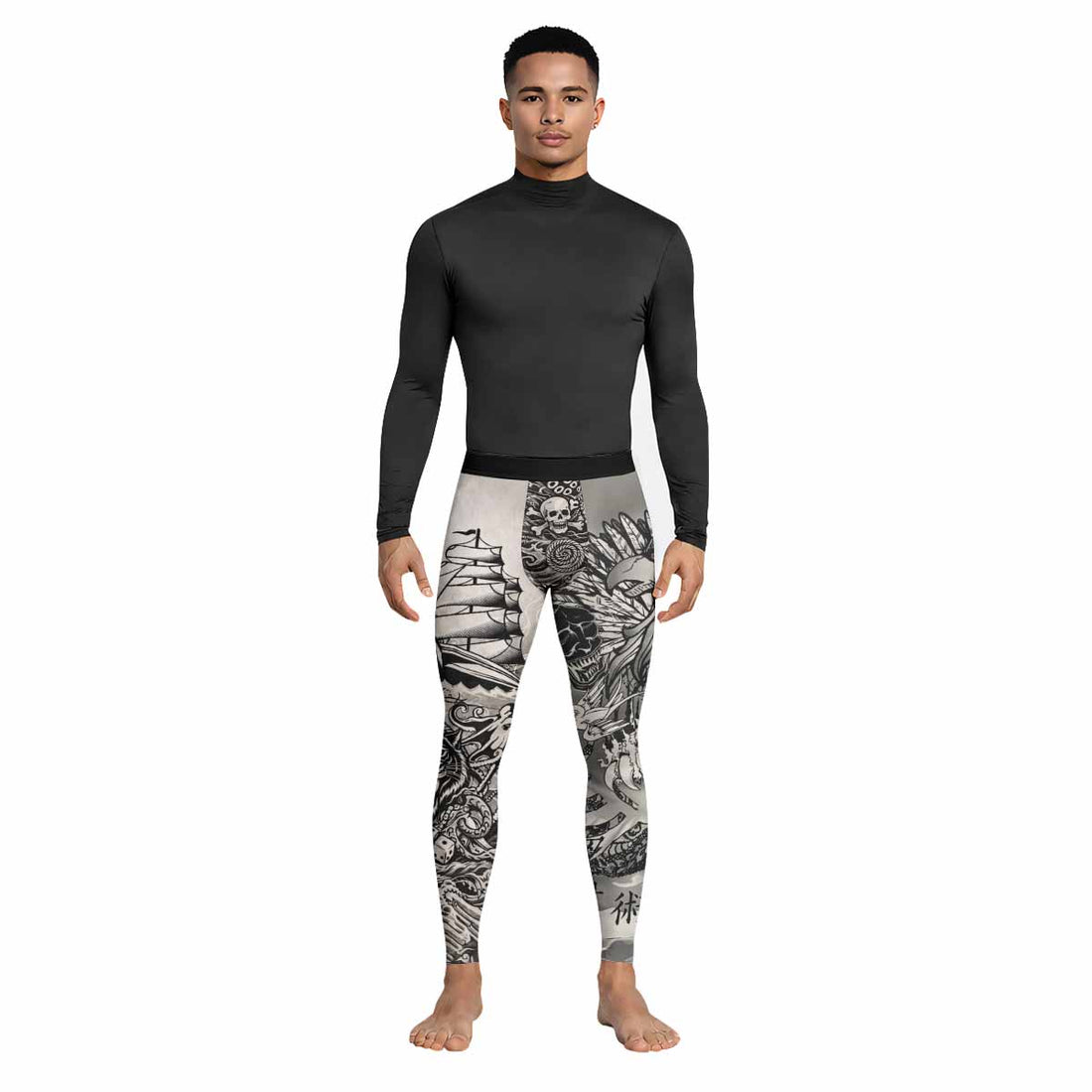 Savage Ocean Irezumi Men's Leggings - lifestyle view