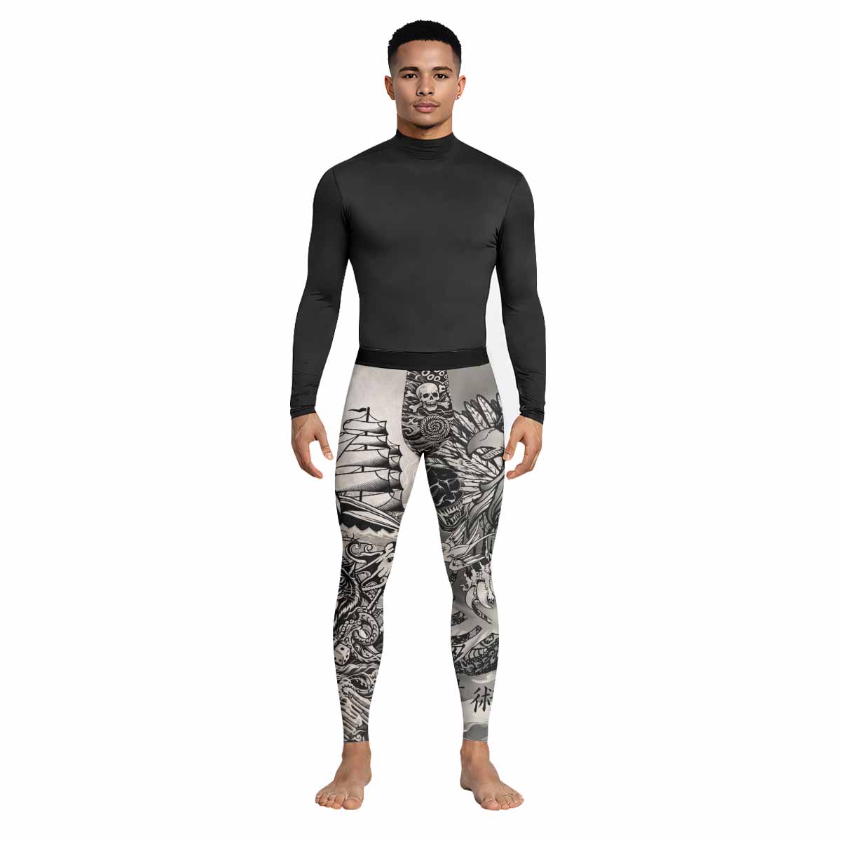 Savage Ocean Irezumi Men's Leggings - lifestyle view