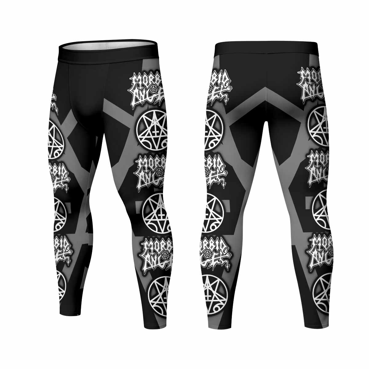Morbid Angel Abominations of Desolation Men's Leggings - front and back view