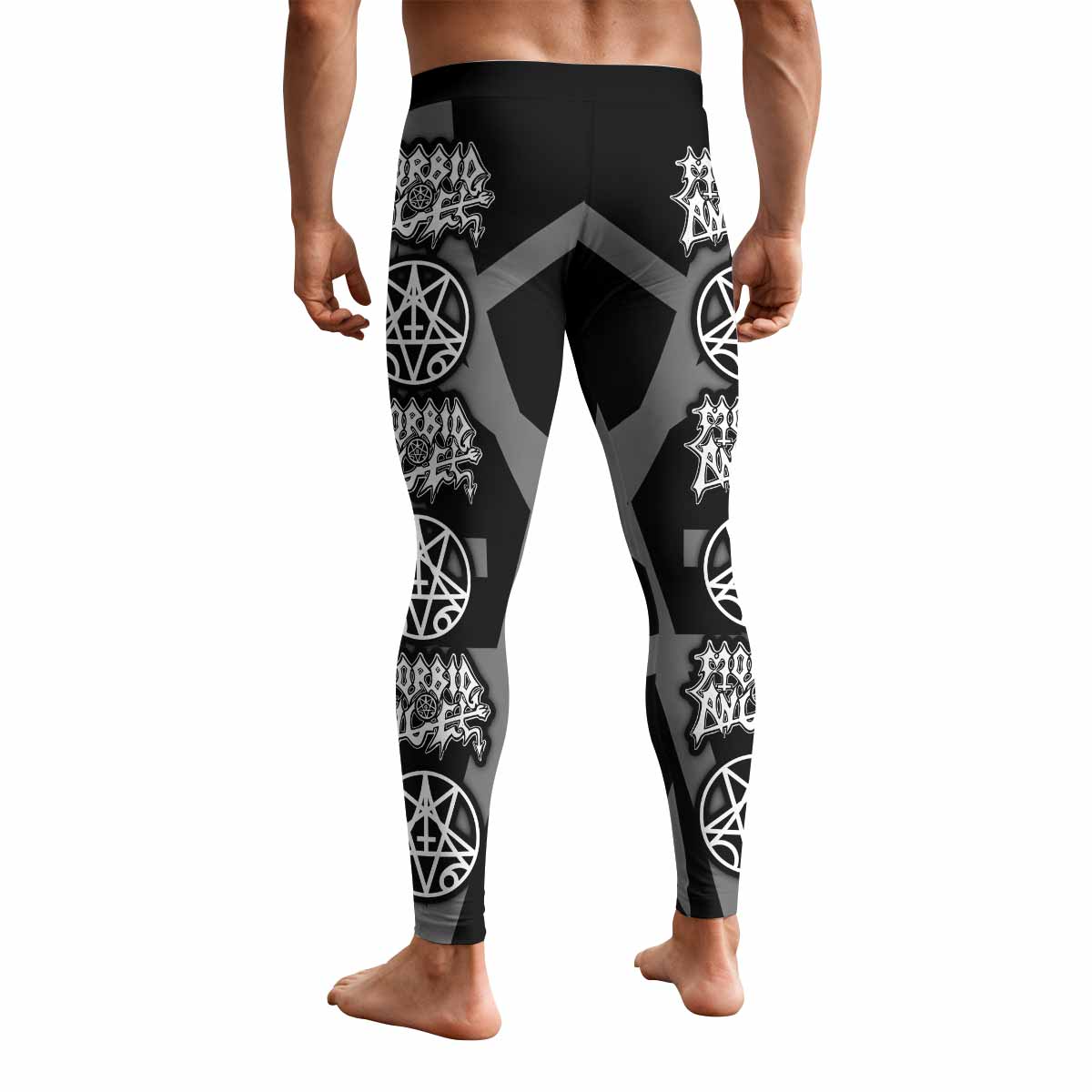 Morbid Angel Abominations of Desolation Men's Leggings - back view mockup