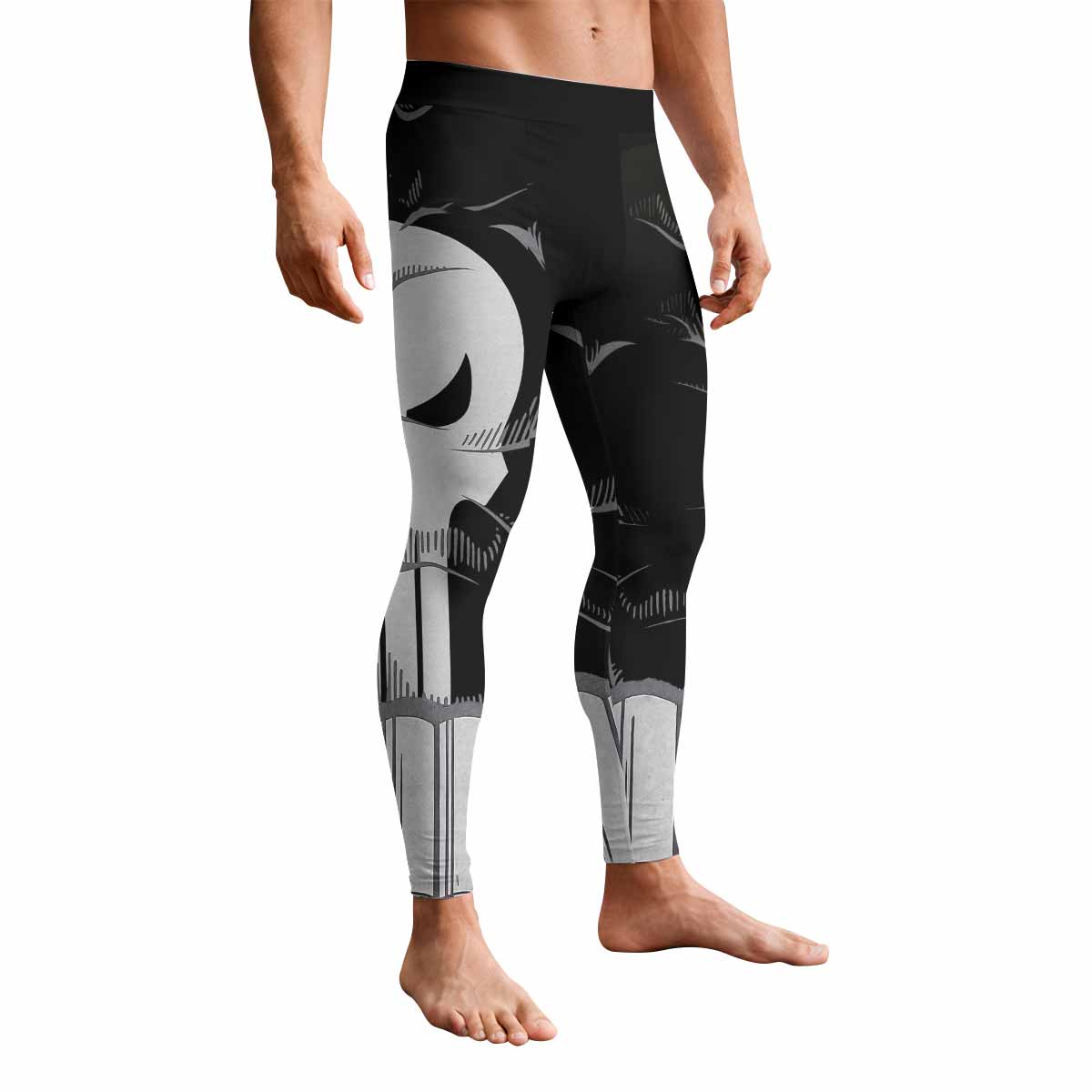 Punisher Skull Tactical Men's Leggings - front view mockup