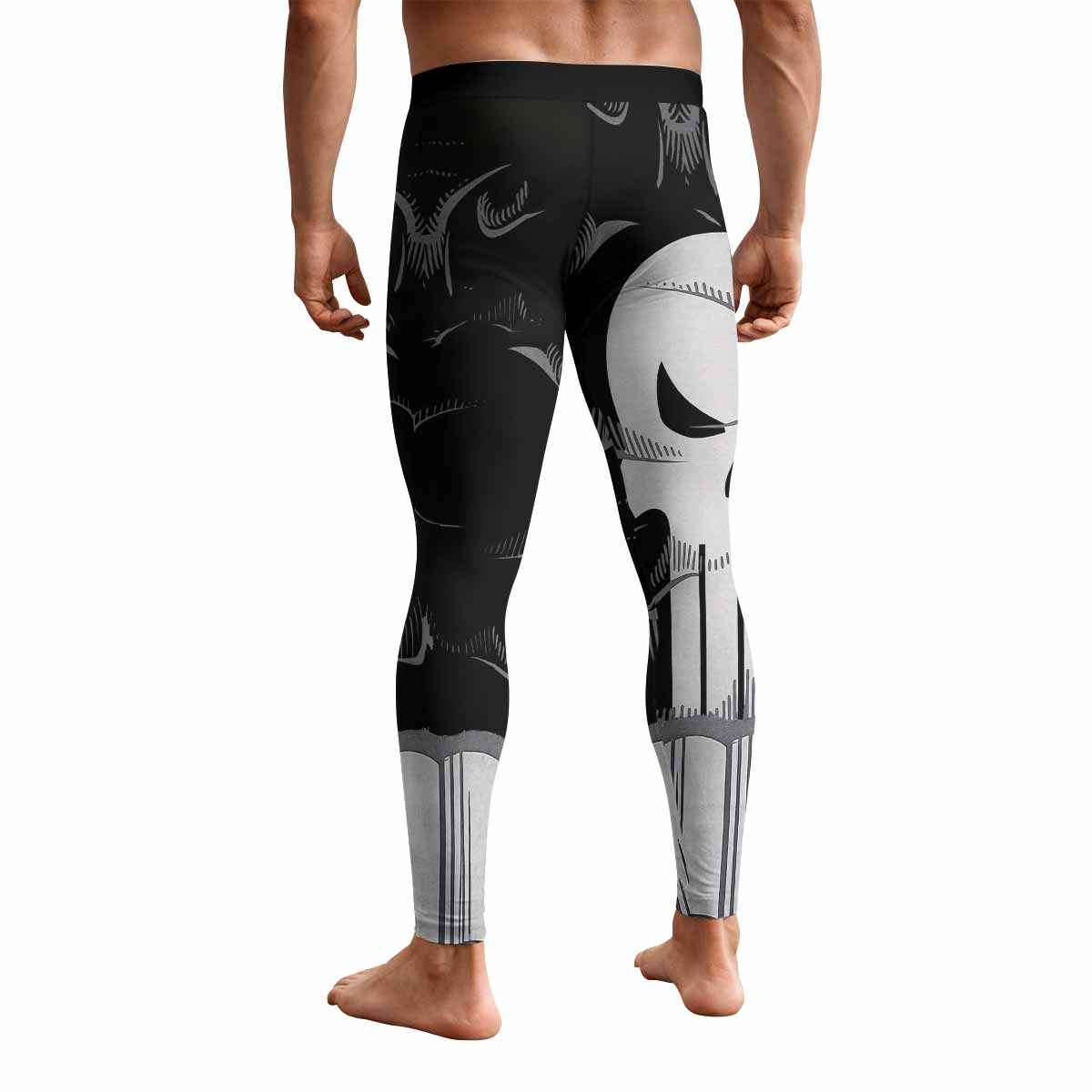 Punisher Skull Tactical Men's Leggings - back view mockup