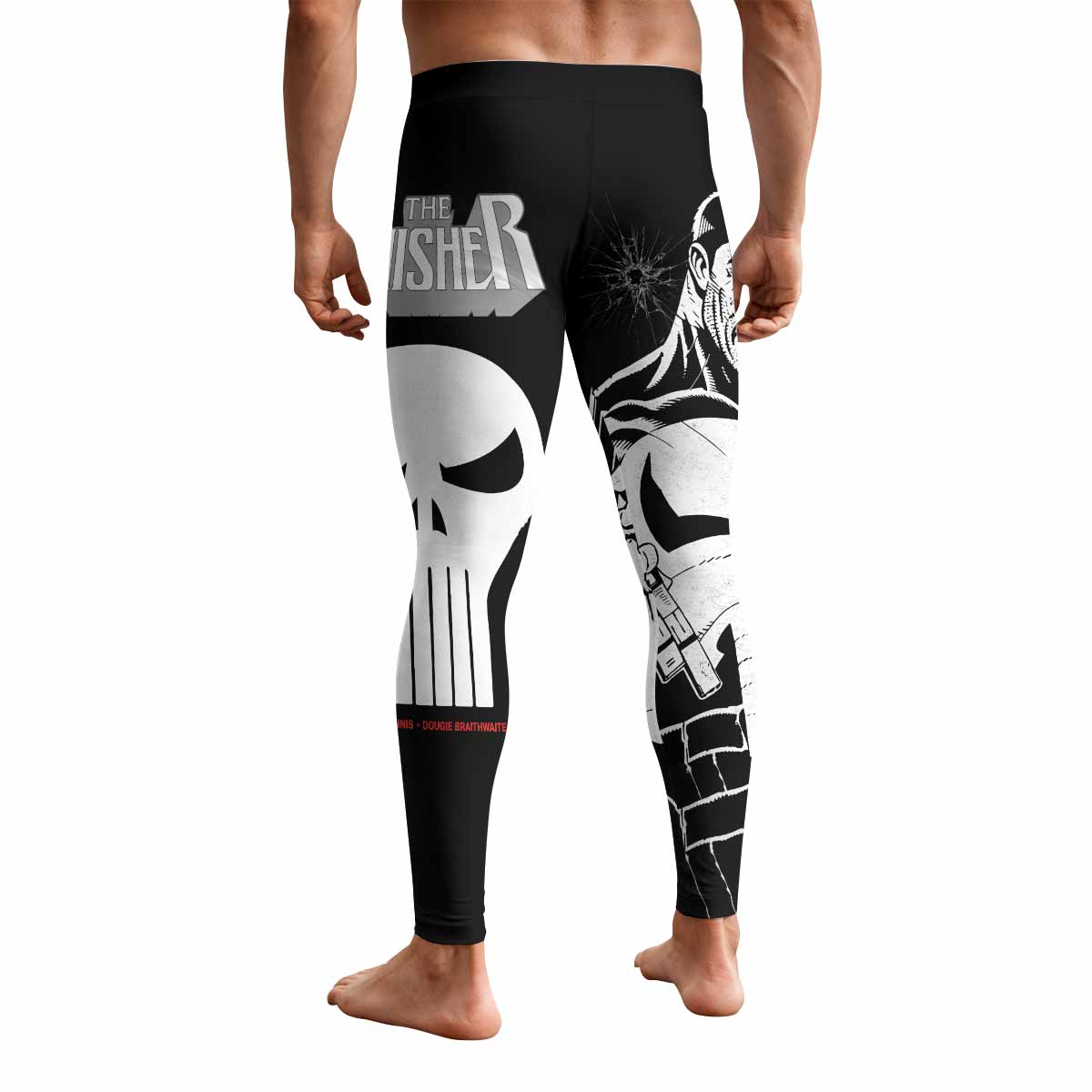 The Punisher Comic Frank Castle Men's Leggings - back view mockup