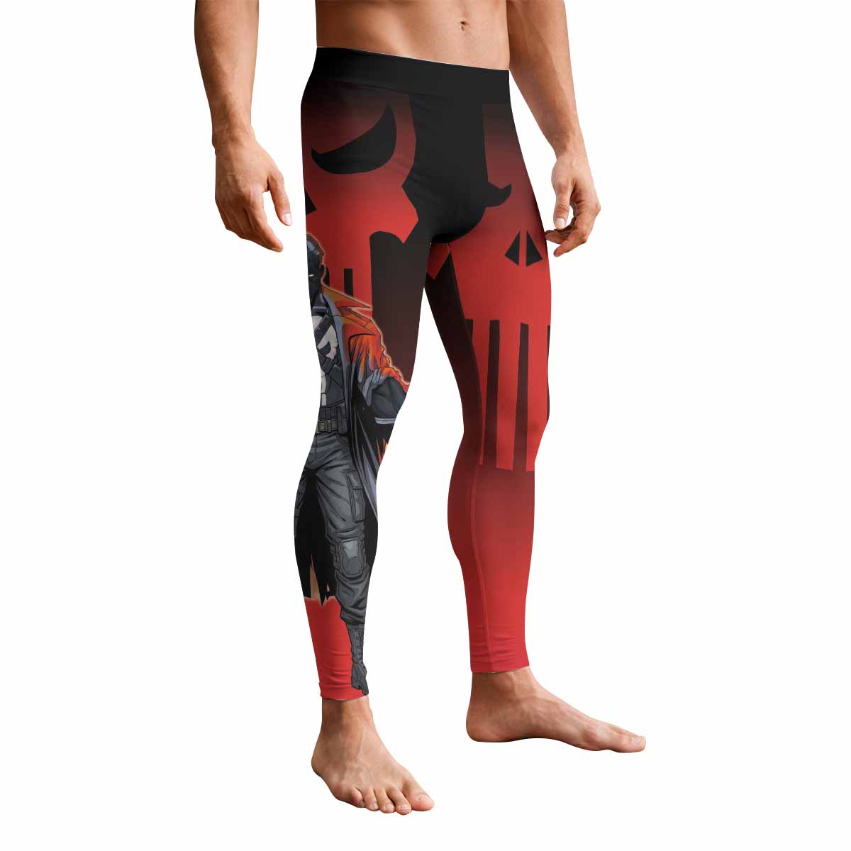 The Punisher Red Frank Castle Men's Leggings - front view mockup