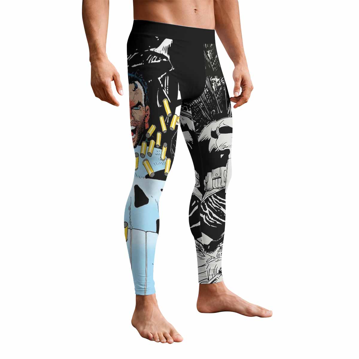 Punisher Bullet Storm Frank Castle Men's Leggings - front view mockup