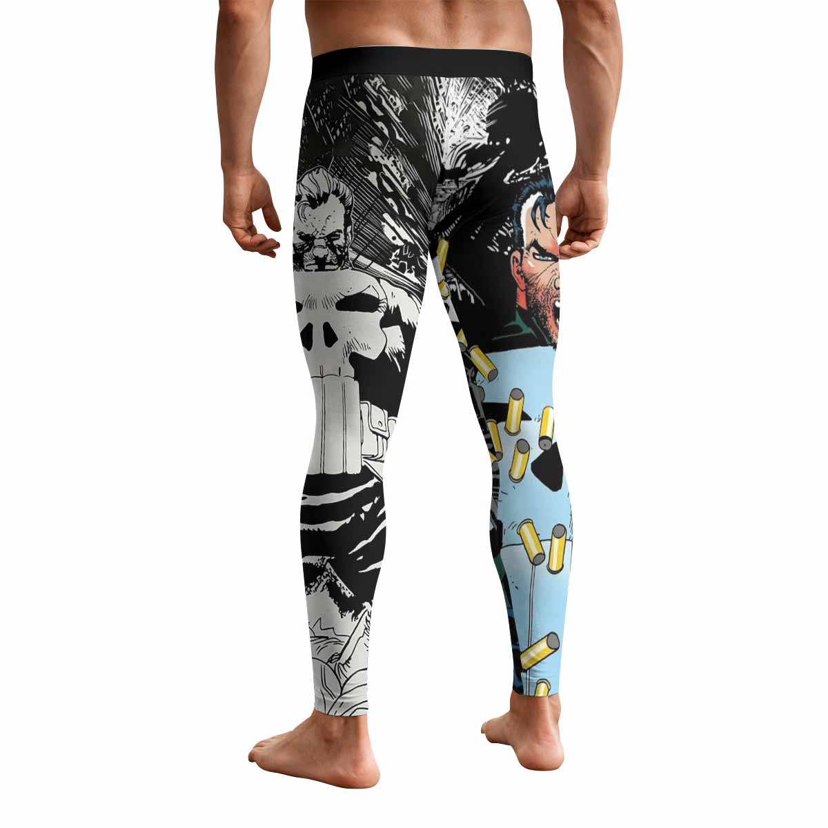 Punisher Bullet Storm Frank Castle Men's Leggings - back view mockup