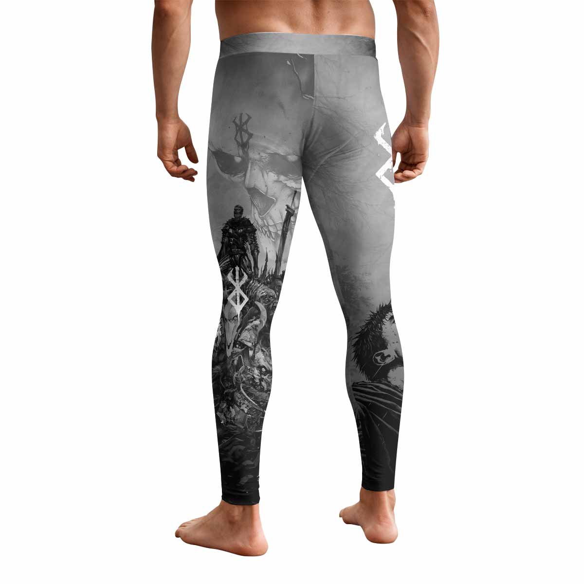 Berserk Guts Sorrow Men's Leggings - back view mockup