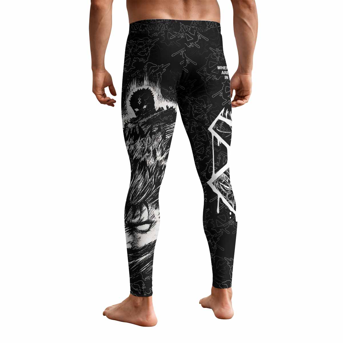 Berserk Forged In Blood Men's Leggings - back view mockup