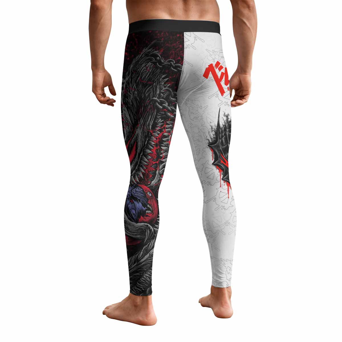 Berserk Berserker Armor Men's Leggings - back view mockup
