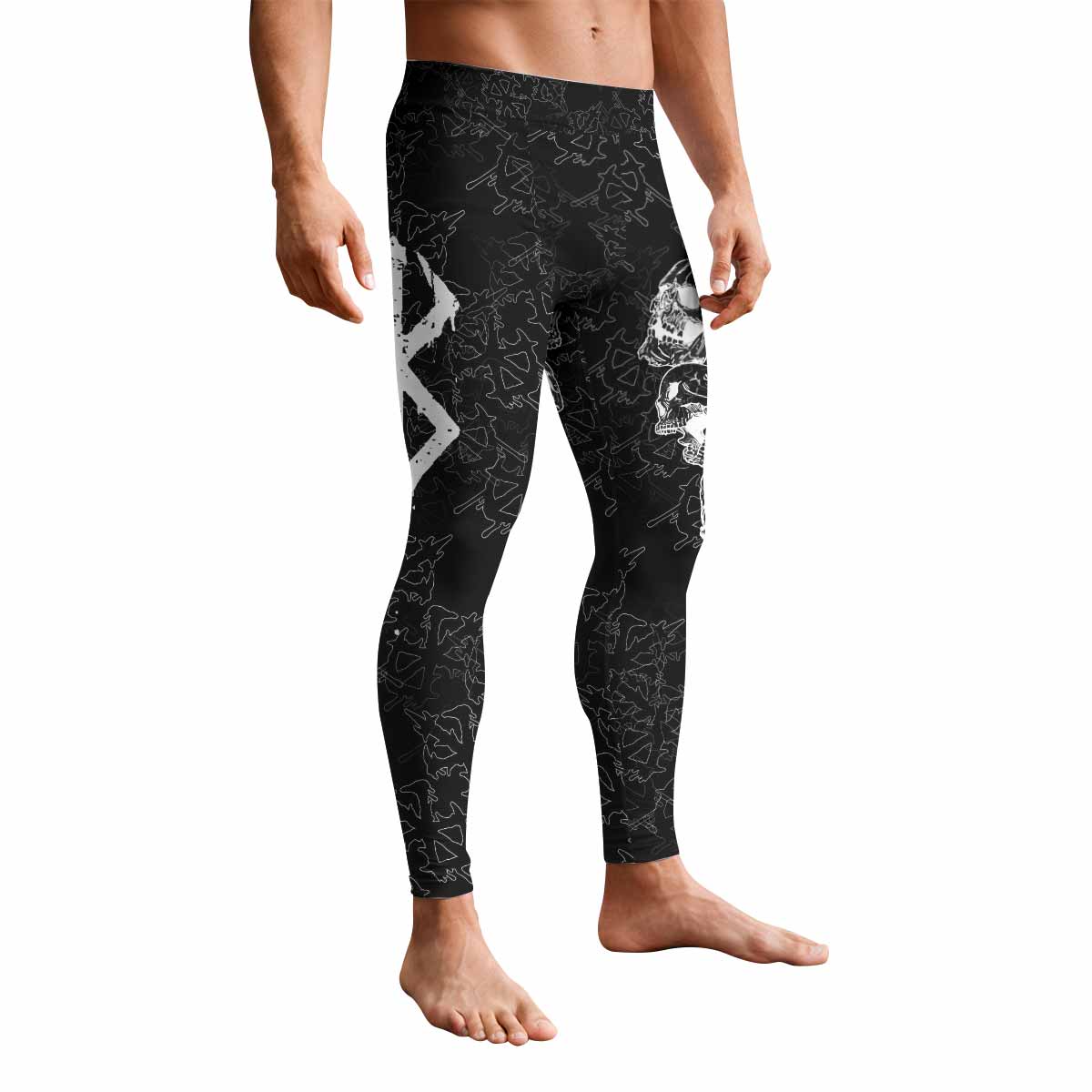 Berserk Dragon Slayer Skull Men's Leggings - front view mockup