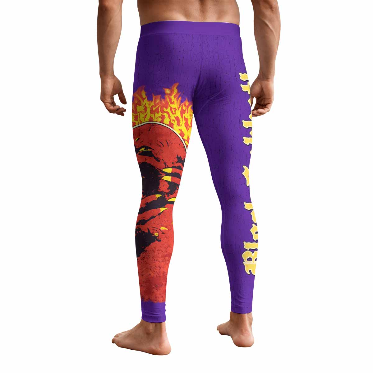 Born Again Black Sabbath Men's Leggings - back view mockup