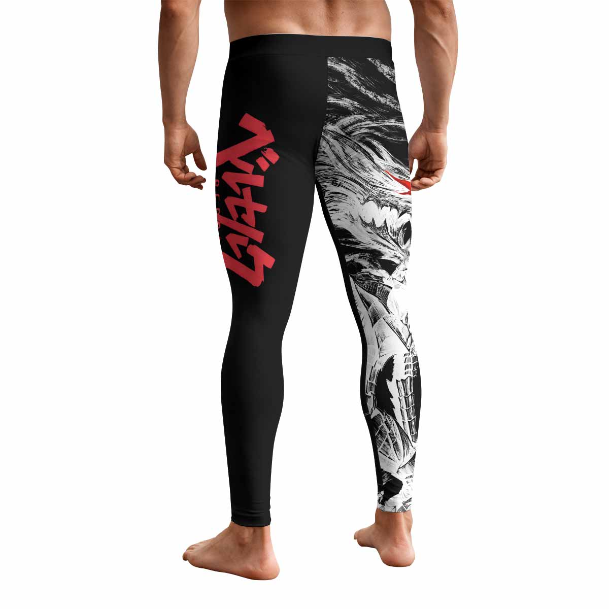 Berserk Guts Berserker Armor Men's Leggings - back view mockup