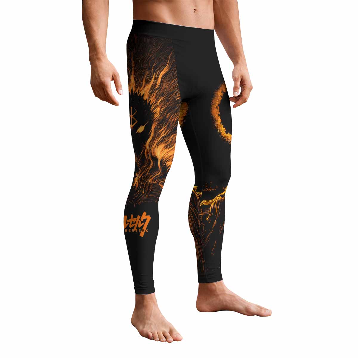 Beast of Darkness Berserk Men's Leggings - front view mockup
