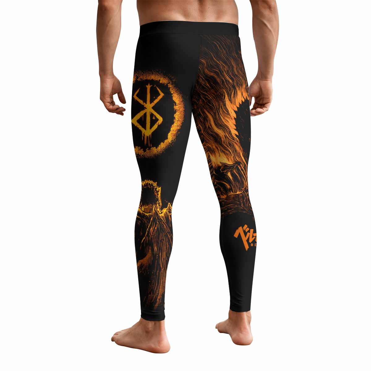 Beast of Darkness Berserk Men's Leggings - back view mockup
