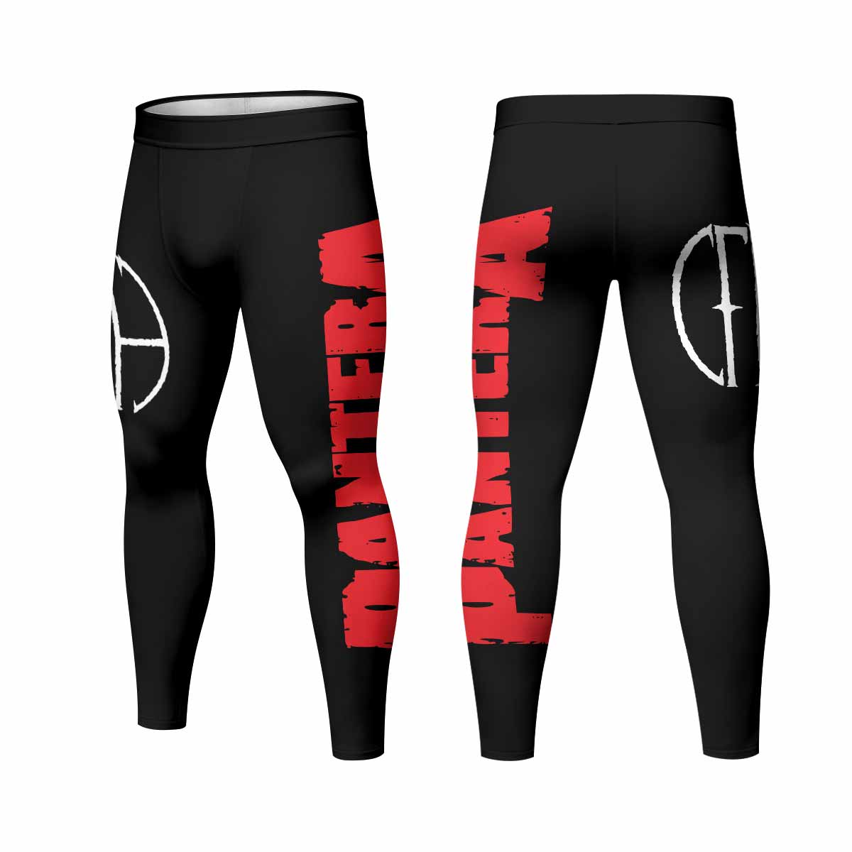 Pantera Cowboys From Hell Logo Men's Leggings - front and back view